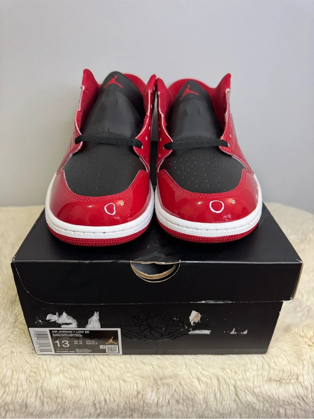 Jordan Low Top Sneakers - Black & Red